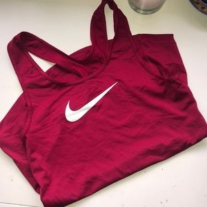Red racerback nike workout tanktop